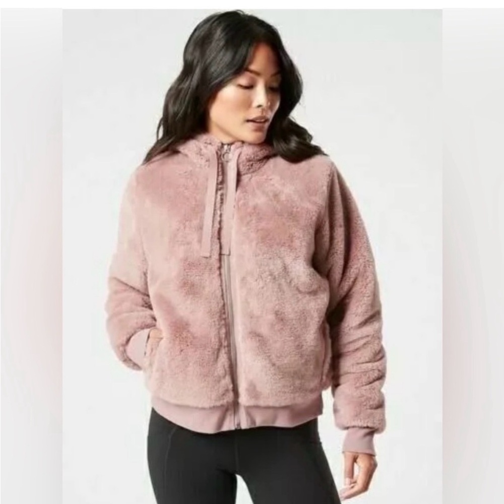Athleta Mauve Teddy Jacket